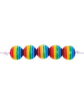 itoshii kralen - 8 mm/48 stuks - regenboog rond