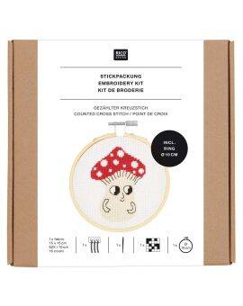 Rico Design borduurpakket - kruissteek paddenstoel