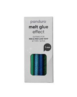 Lijmsticks voor lijmpistool - lage temperatuur - 7 mm - 12 stuks - blauw & groen