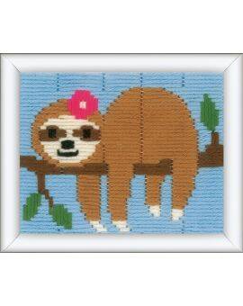 Borduurpakket - spansteek - lieve luiaard