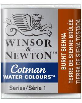 W&N Cotman Watercolours - half napje - burnt sienna