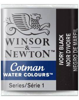 W&N Cotman Watercolours - half napje - ivory black