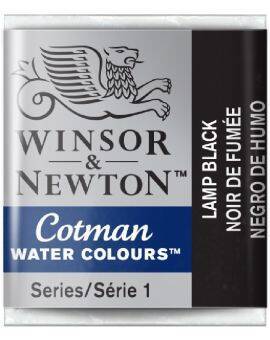 W&N Cotman Watercolours - half napje - lamp black