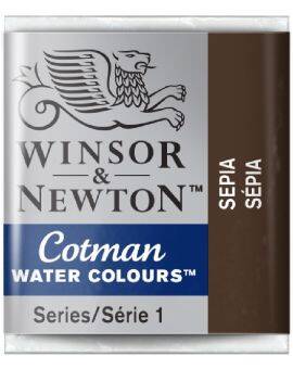 W&N Cotman Watercolours - half napje - sepia