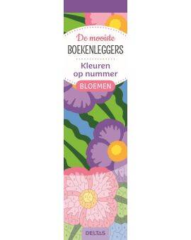 Kleurboek - boekenleggers - kleuren op nummer - bloemen