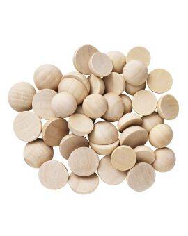 Houten ballen half - 40 stuks