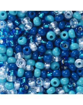 Rocailles - 6/0 - mix blauw
