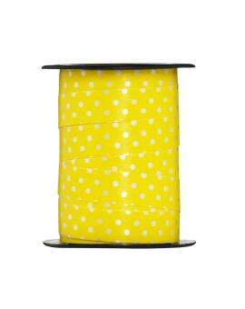 Cadeaulint - 10 meter - geel gestipt mat