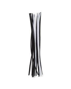Chenilledraad - 25 stuks - zwart en wit