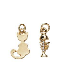 Charm Series hangers - kat/visgraat goudkleurig