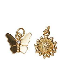 Charm Series hangers - vlinder/bloem goudkleurig