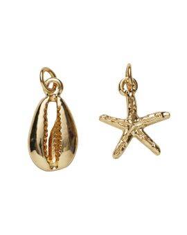 Charm Series hangers - schelp/ster goudkleurig