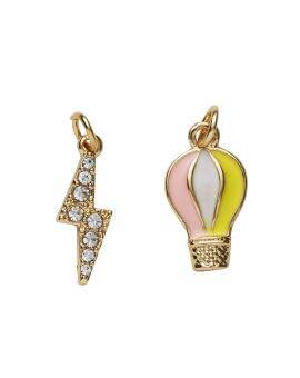 Charm Series hangers - bliksem/luchtballon goudkleurig