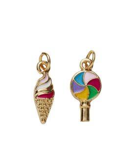 Charm Series hangers - ijsje/lolly goudkleurig