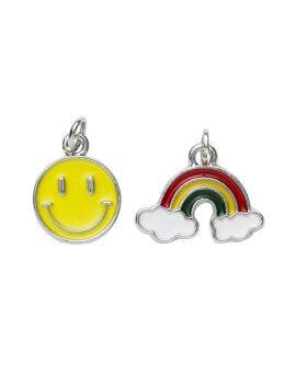 Charm Series hangers - smiley/regenboog zilverkleurig