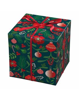 Cadeaupapier - 10 meter - kerstbloemen