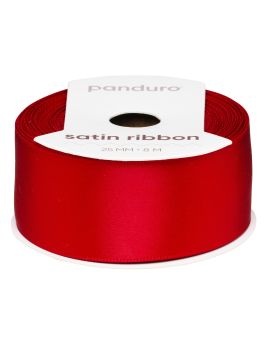 Satijnlint - 25 mm - rood