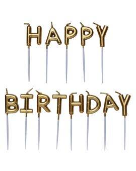 Panduro kaarsjes Happy Birthday - goud
