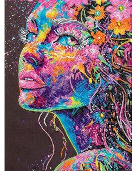 Diamond painting kit - 30x40 cm - neon meisje