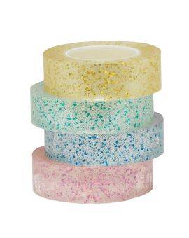 Nanotape glitter mix - 2x 300 cm - 4 stuks