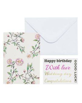 Wenskaart set - A5 - bloemknop