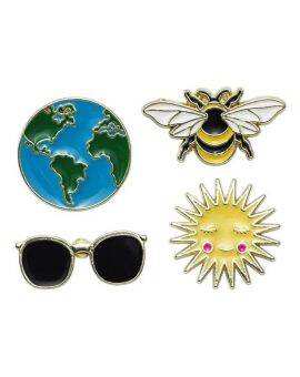 Broche pins - 4 stuks - milieu