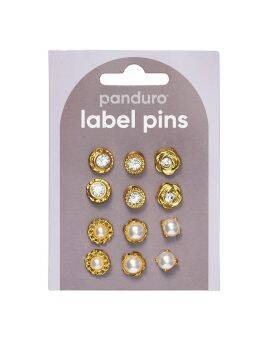 Broche pins - 12 stuks - goudkleurig