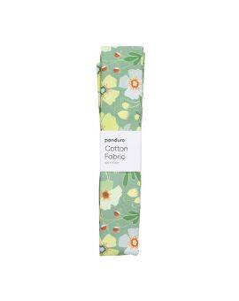 Stof katoen - 100 x 70 cm - flower green