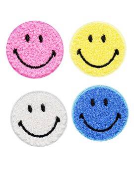Iron-on plaatjes - 4 stuks - smiley