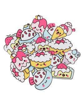 Funky Foam stickers - cute food