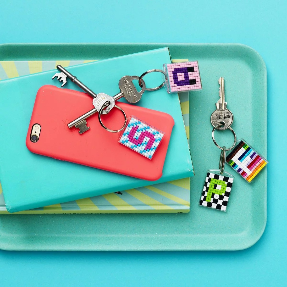 een pixel sleutelhanger een pixel sleutelhanger