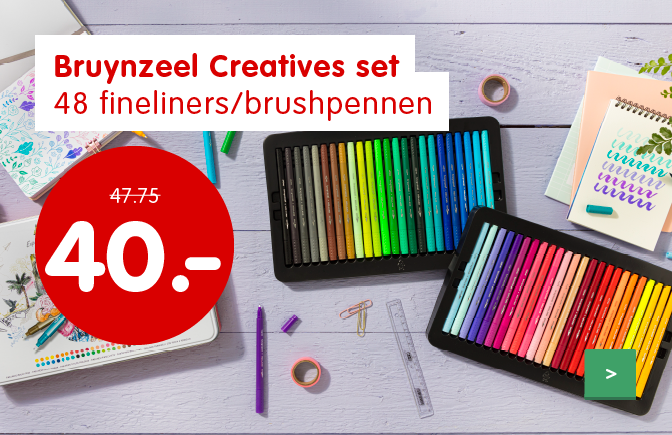 Aanbieding Bruynzeel Creatives set met fineliners en brushpennen