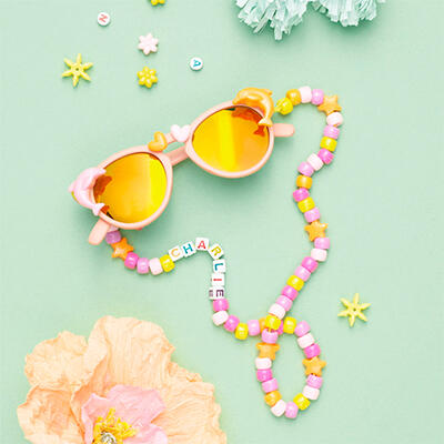 zonnebrillenkoordje met ponykralen