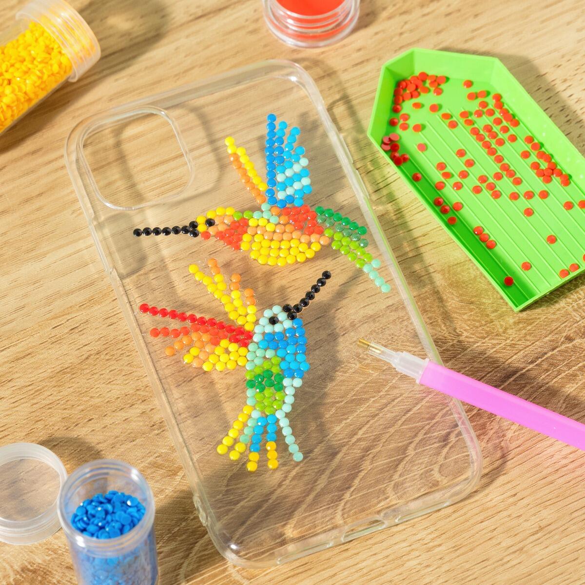 een diamond paint telefoonhoesje