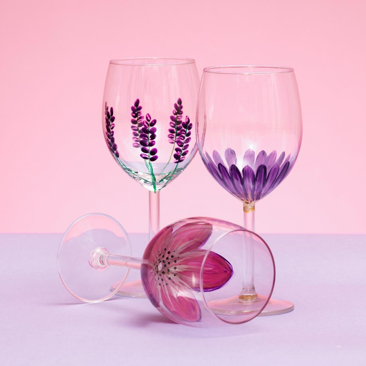 fleurige glazen met glasverf