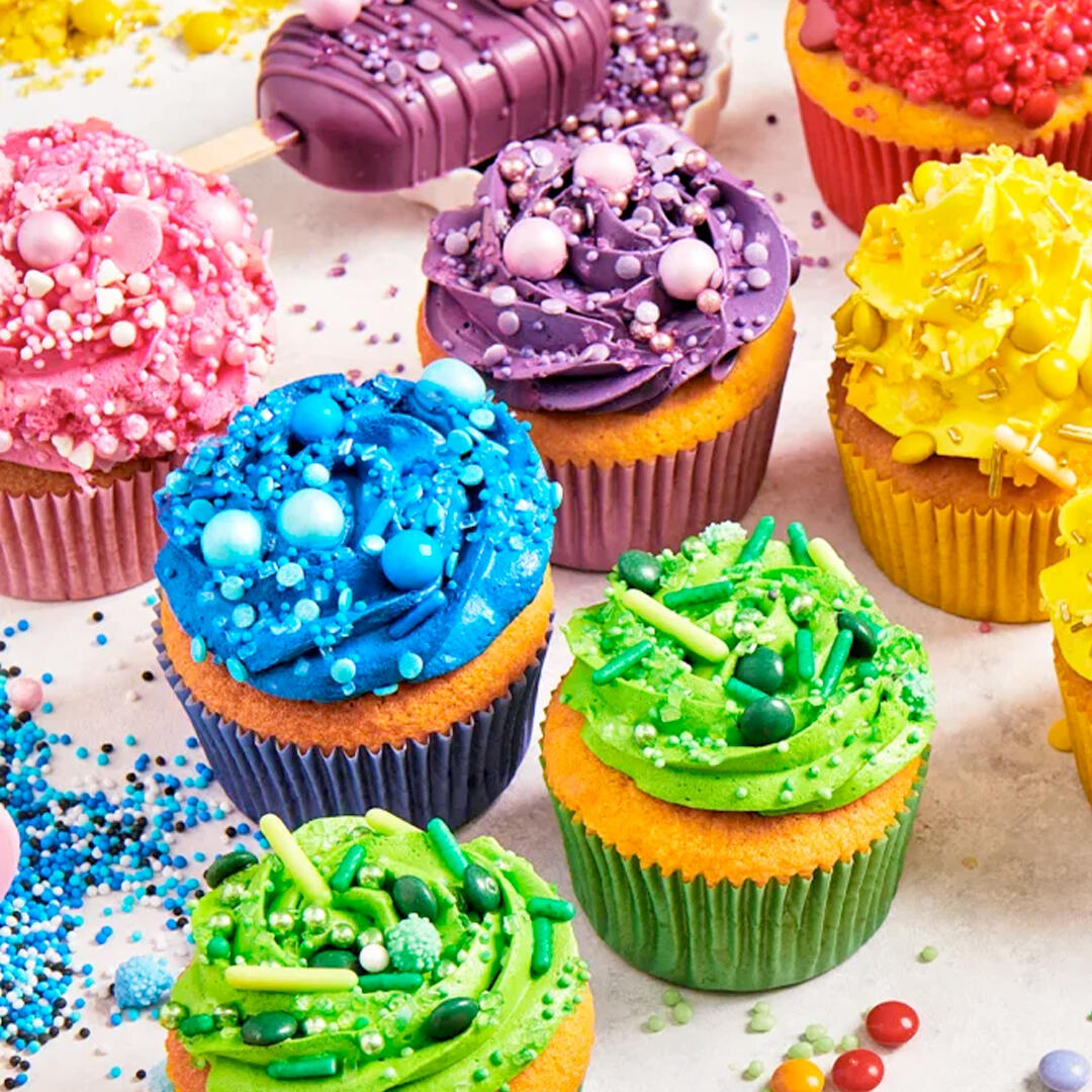regenboog cupcakes