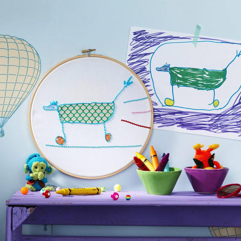 een geborduurde tekening