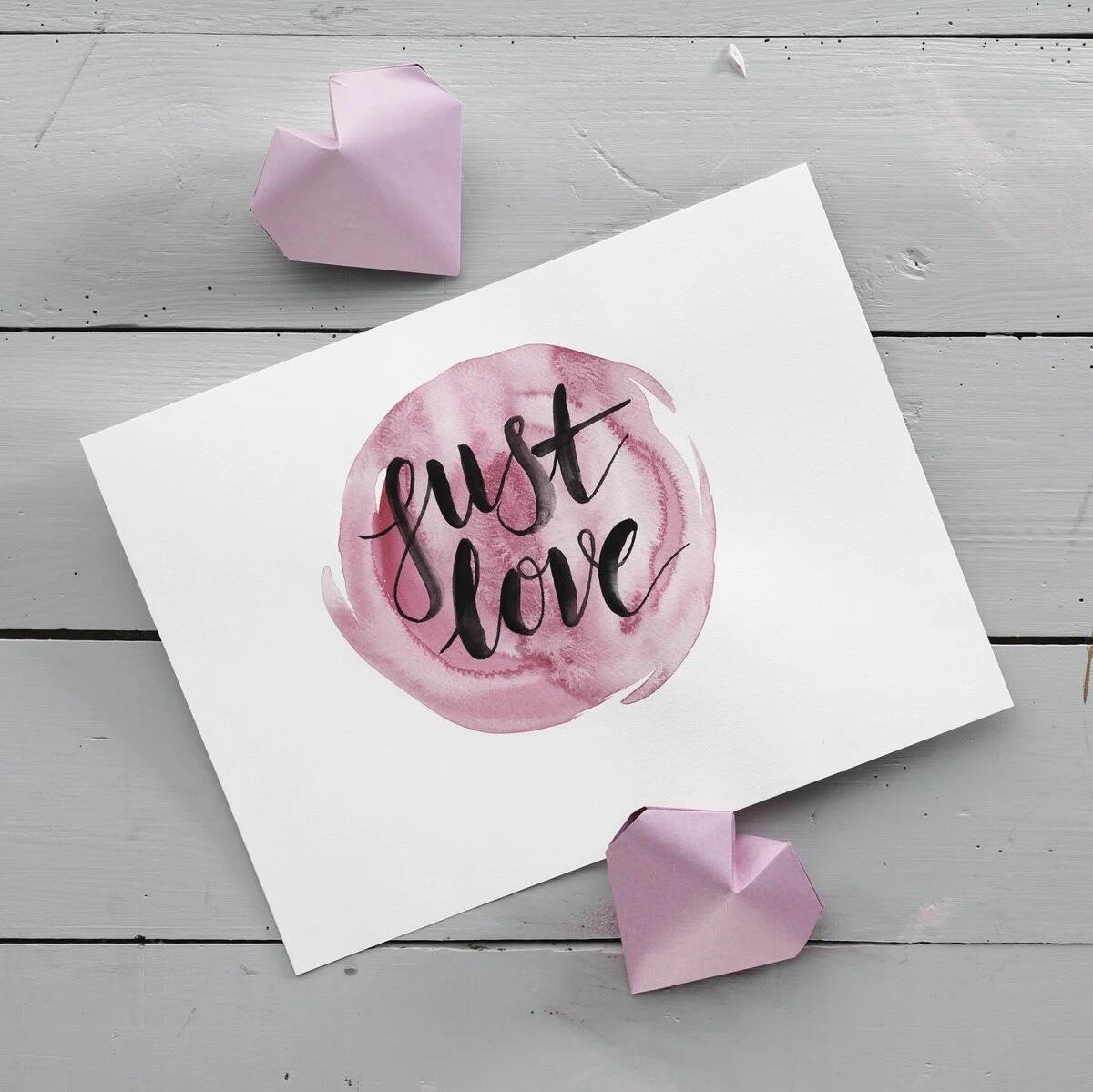 een kaart met handlettering een kaart met handlettering