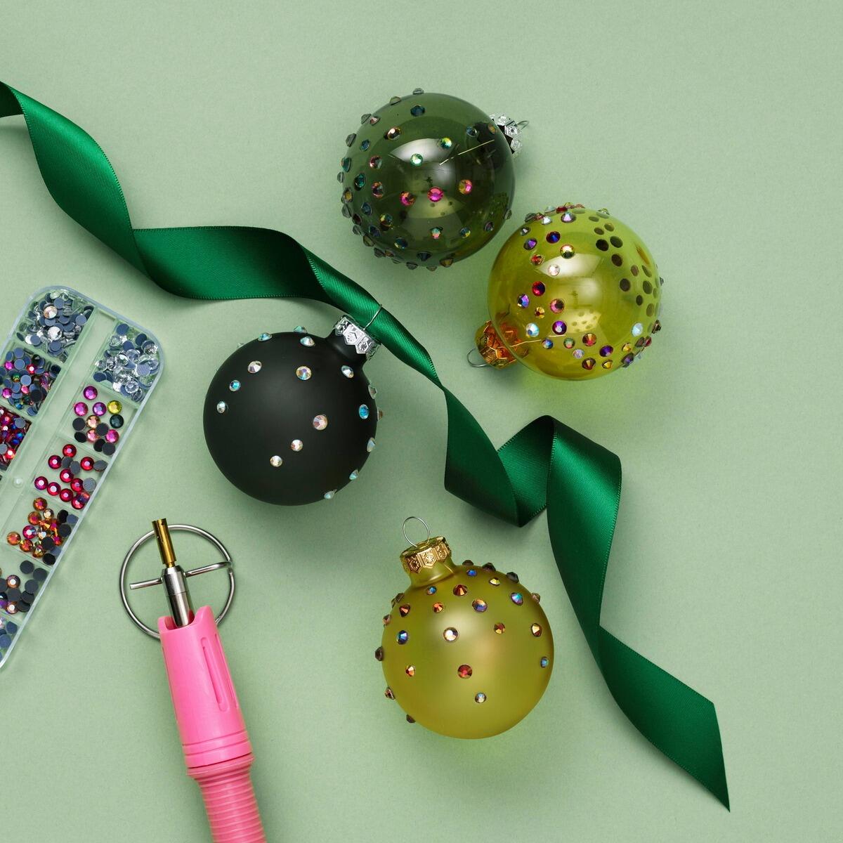 rhinestone kerstballen