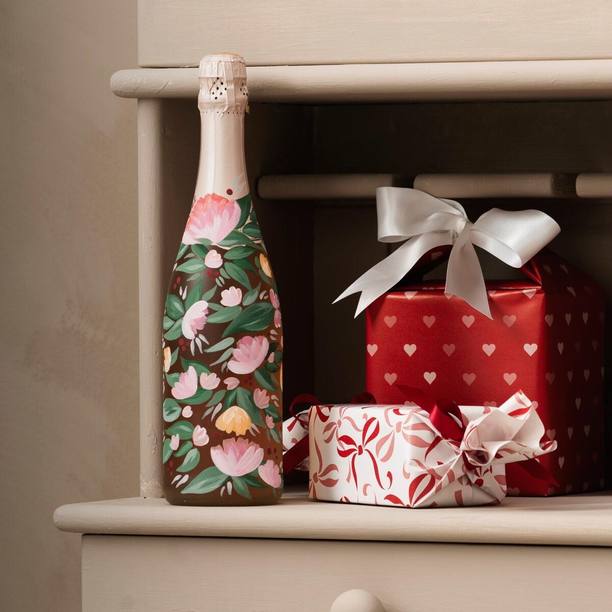 versierde champagnefles