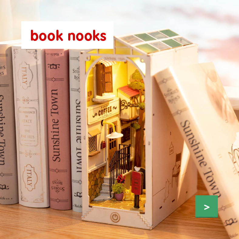 Robotime book nook boekensteunen