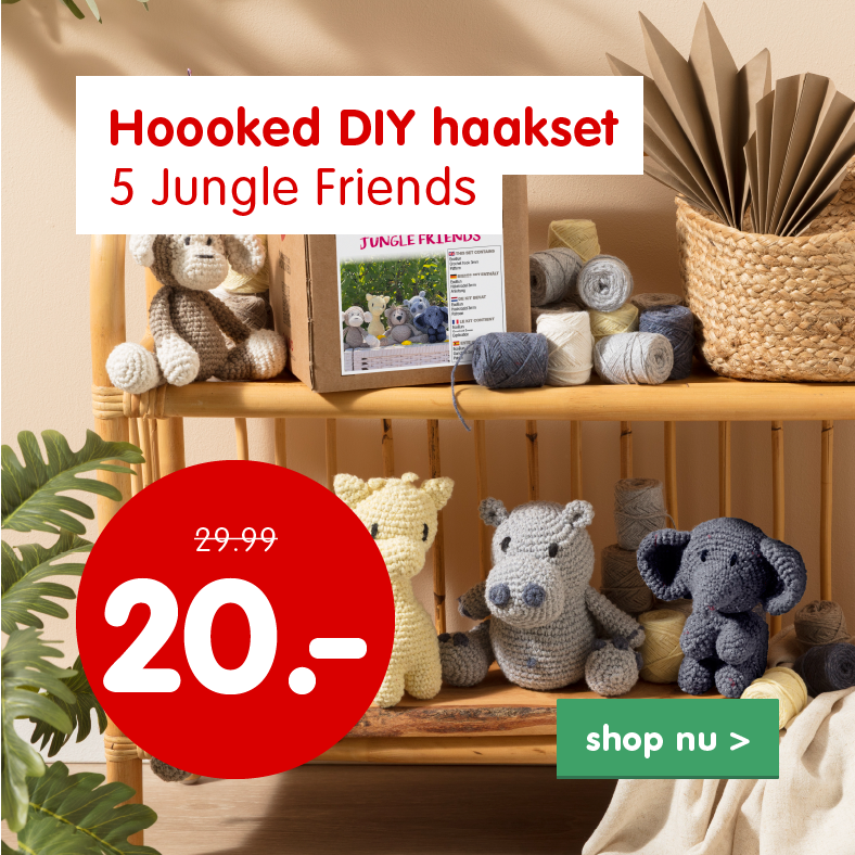 Aanbieding Hoooked DIY amigurumi kit - 5 Jungle Friends